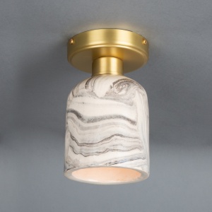 Osier Marbled Ceramic Flush Ceiling Light 11.5cm